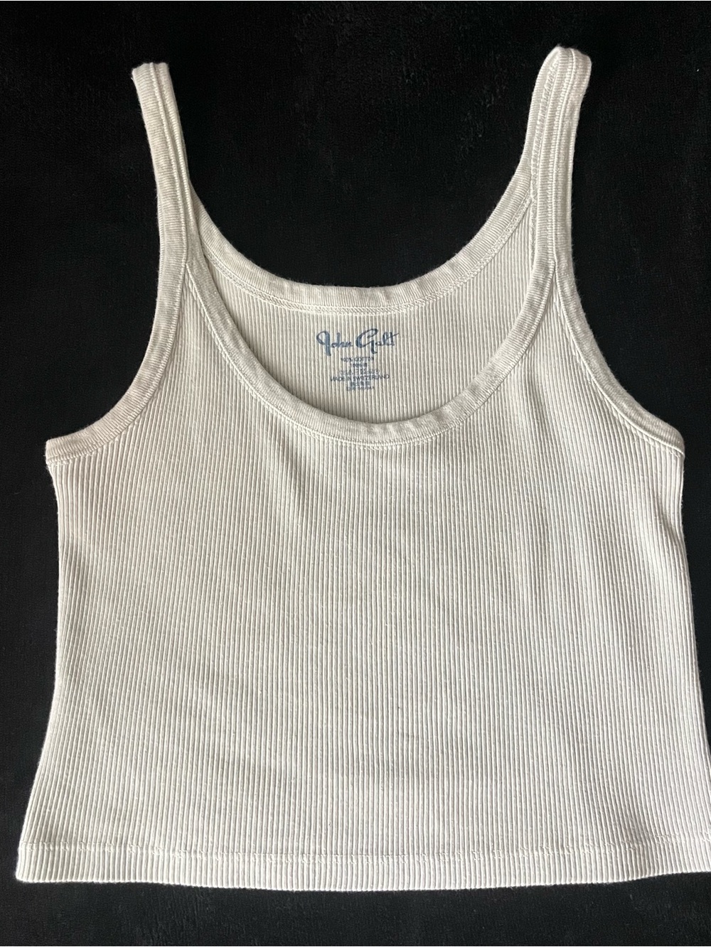 John Galt Sage/Light blue Ribbed Cotton Top